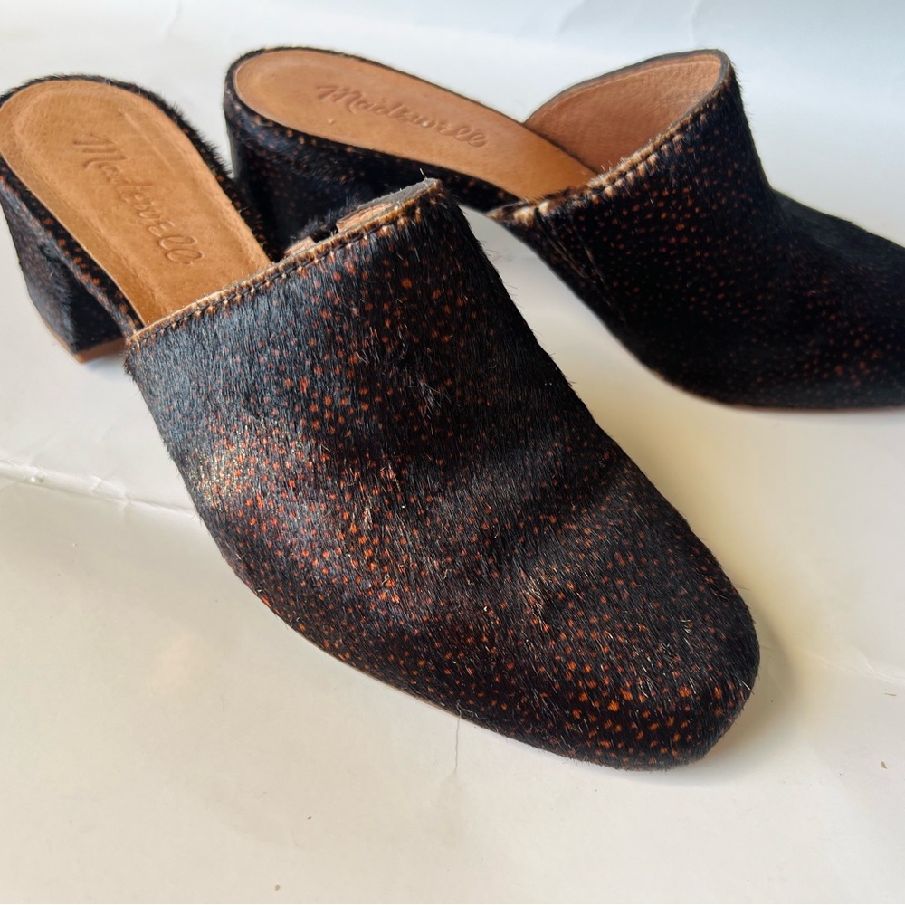 Madewell Women's Textured Black and Brown Mules